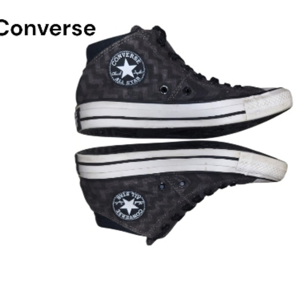 Converse All Star Chuck Taylor Madglam Glam Chevron Black Gray Sneaker Women 7 - Picture 10 of 12